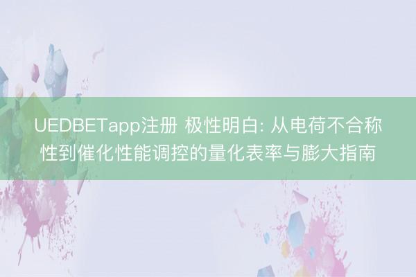 UEDBETapp注册 极性明白: 从电荷不合称性到催化性能调控的量化表率与膨大指南