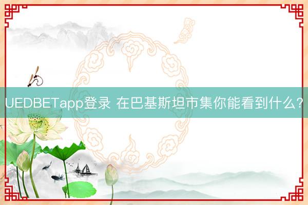 UEDBETapp登录 在巴基斯坦市集你能看到什么?